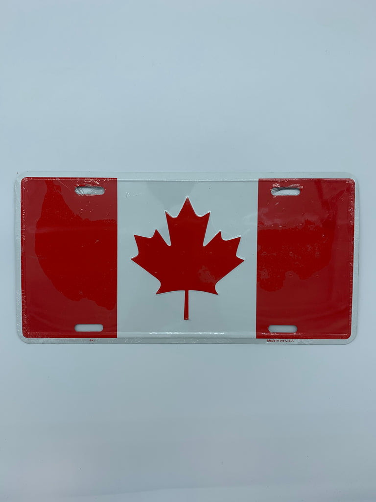 Plaque d'immatriculation du drapeau canadien