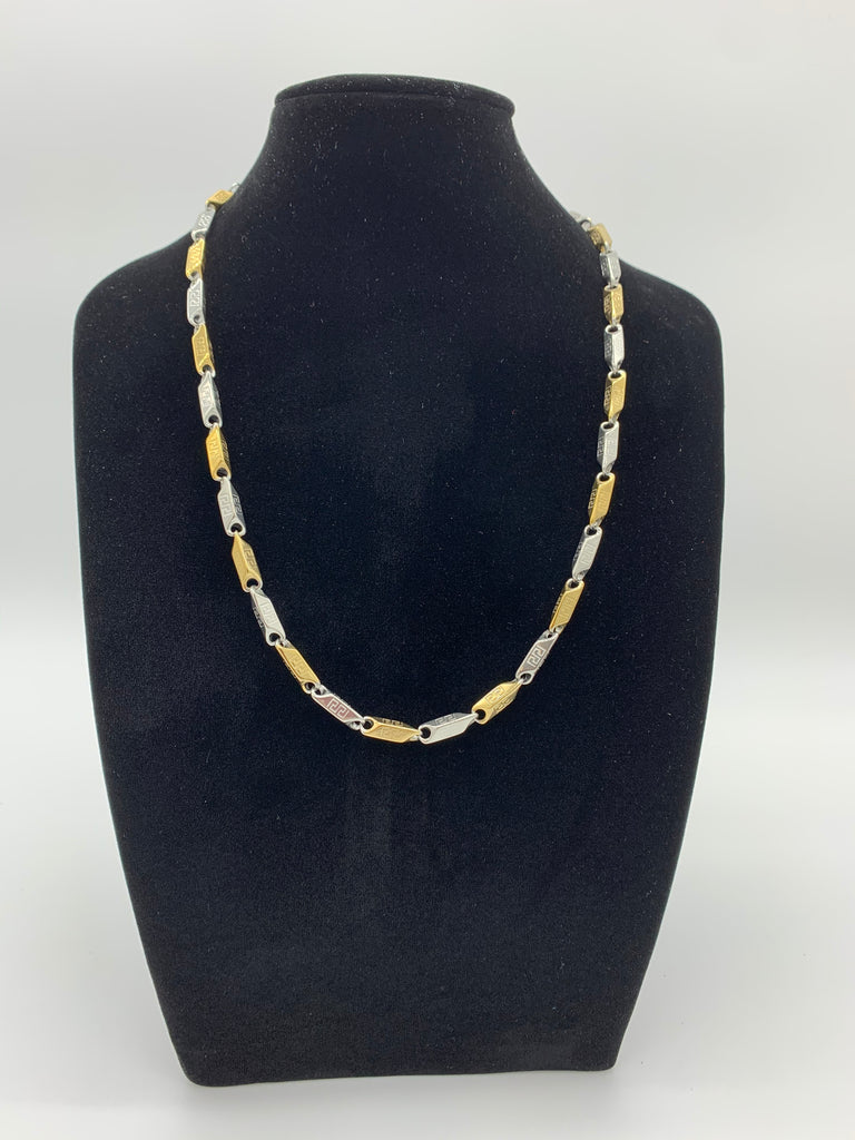 Stainless steel linked bars chain necklace