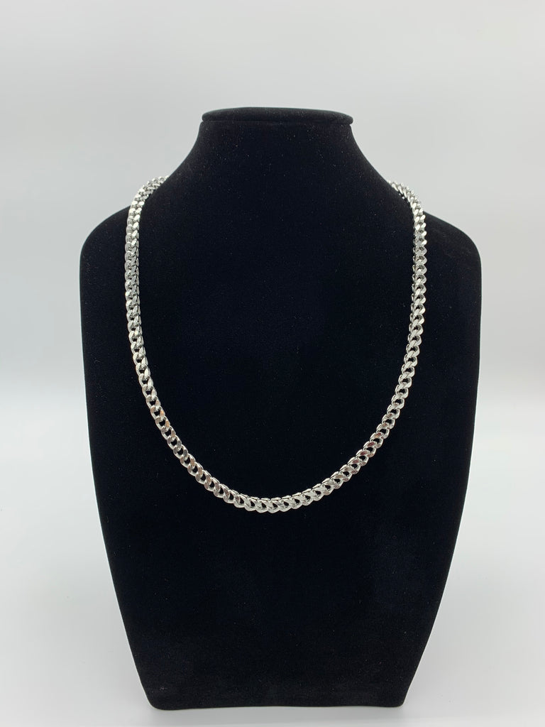 Stainless steel cuban curb silver necklace